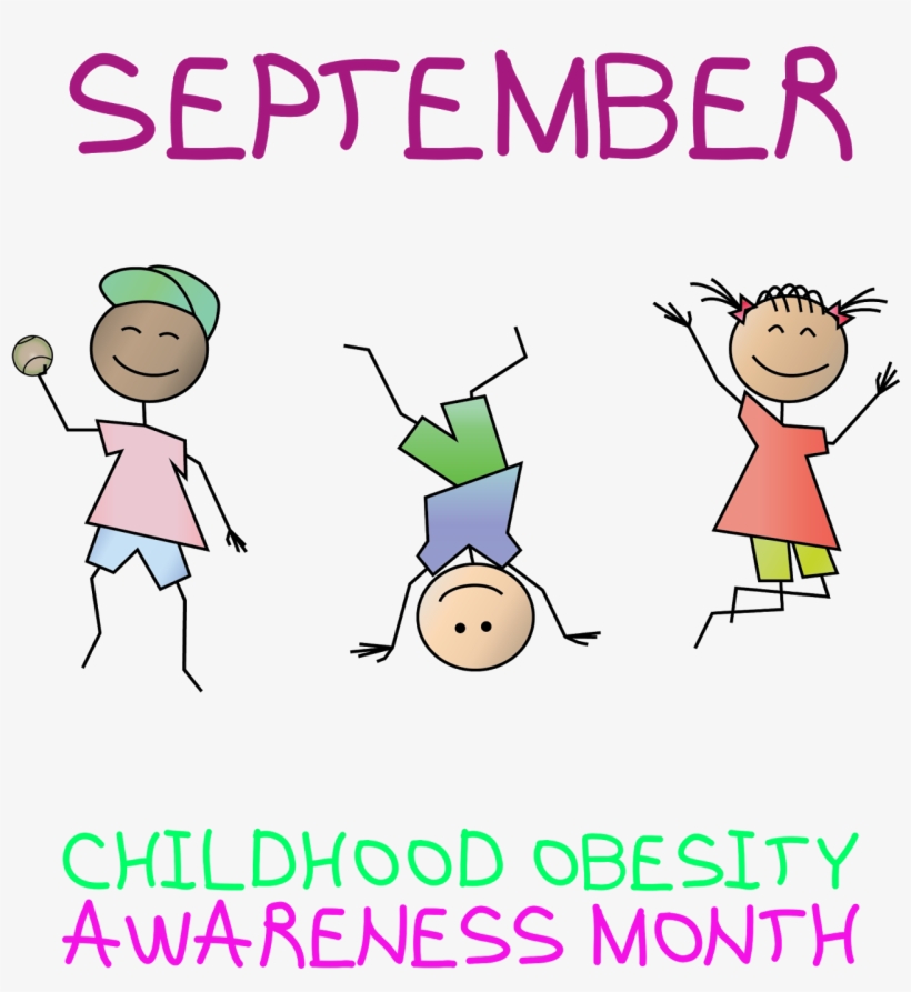 September Is Childhood Obesity Awareness Month - Cartoon, transparent png download