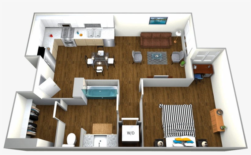 1 Bedroom 1 Bathroom Apartment For Rent At The Roy - Floor Plan, transparent png download