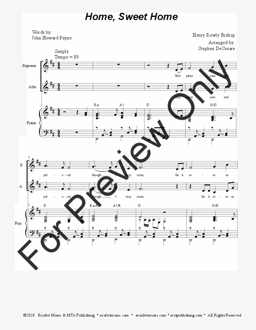 Sweet Home Thumbnail - Courtly Dance And Procession For Clarinet, transparent png download