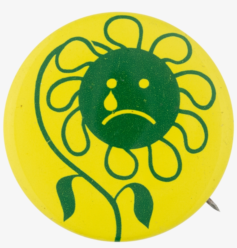 Sad Green Flower Smileys Button Museum - Circle, transparent png download