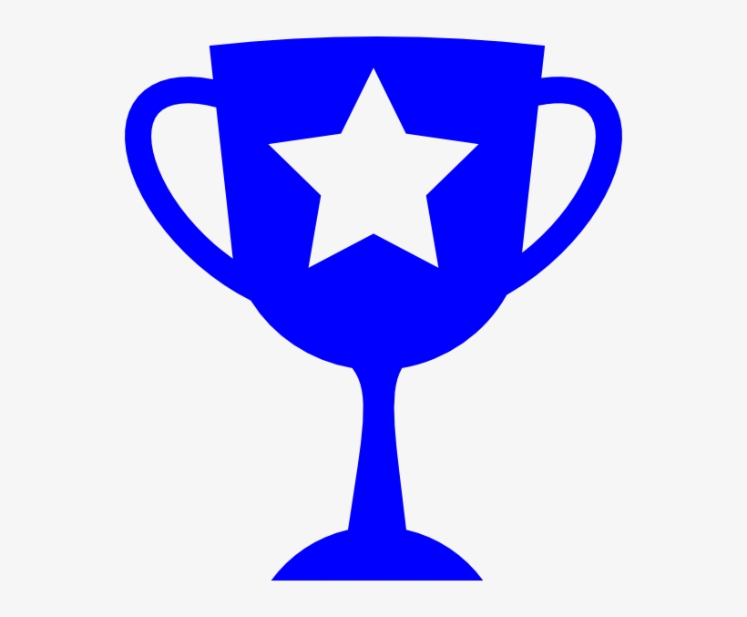 Blue Trophy Svg Clip Arts 546 X 597 Px, transparent png download