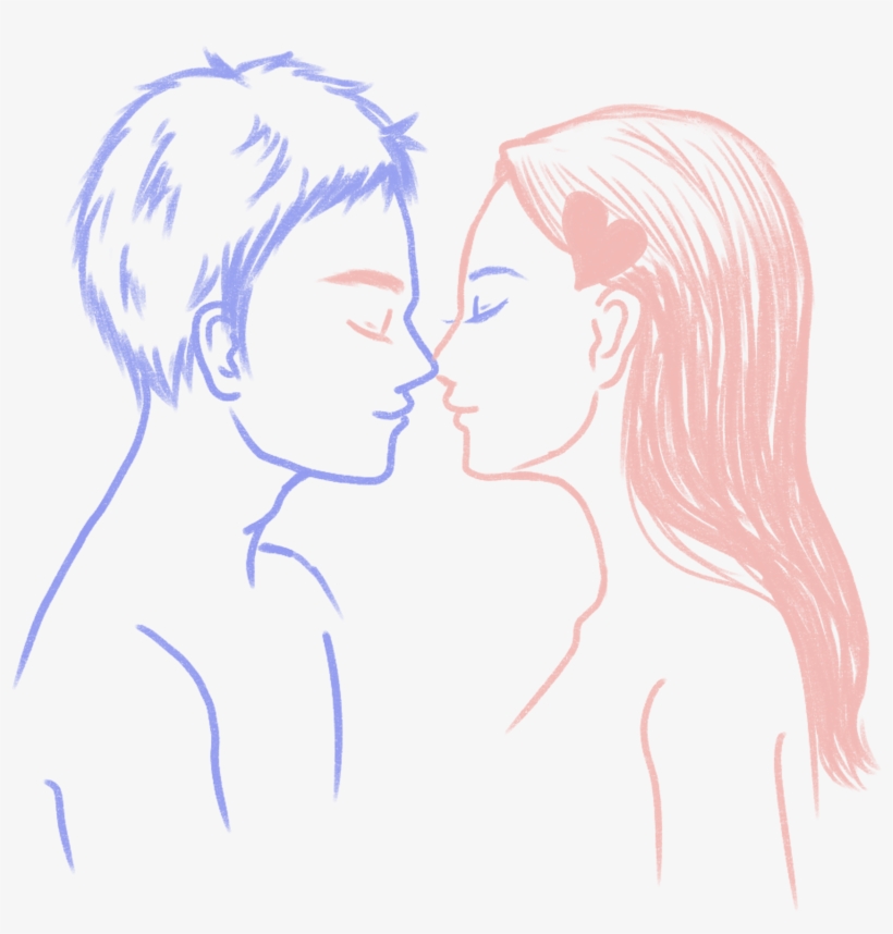 Hand Drawn Character Valentine Couple Png And Psd - Sketch, transparent png download
