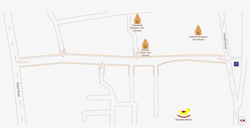 The Ratan Pol Cloth Market Is An Interior Street On - Diagram, transparent png download