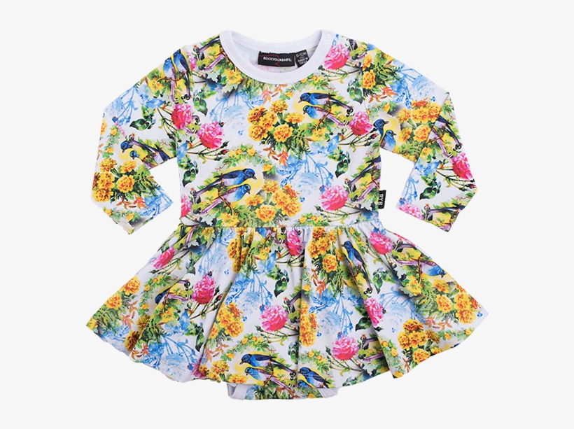 Rock Your Kid Bird Bloom Dress - Day Dress, transparent png download