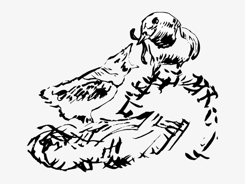 Vector Black And White Stock Bird In Drawing At Getdrawings - Illustration, transparent png download