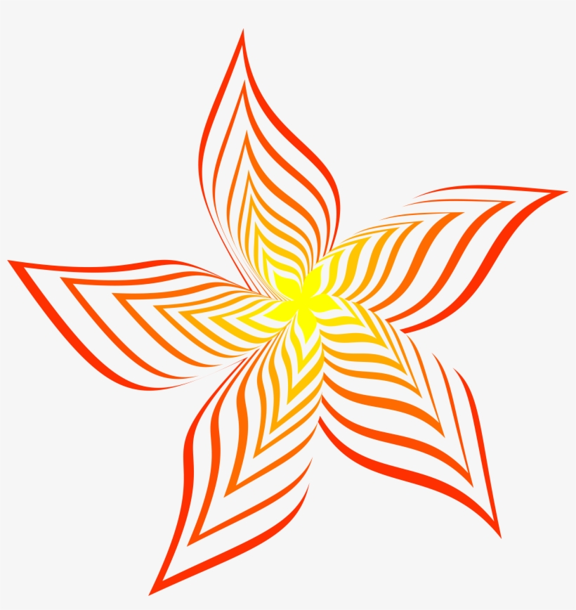 Big Image - Abstract Flower Art Drawing, transparent png download