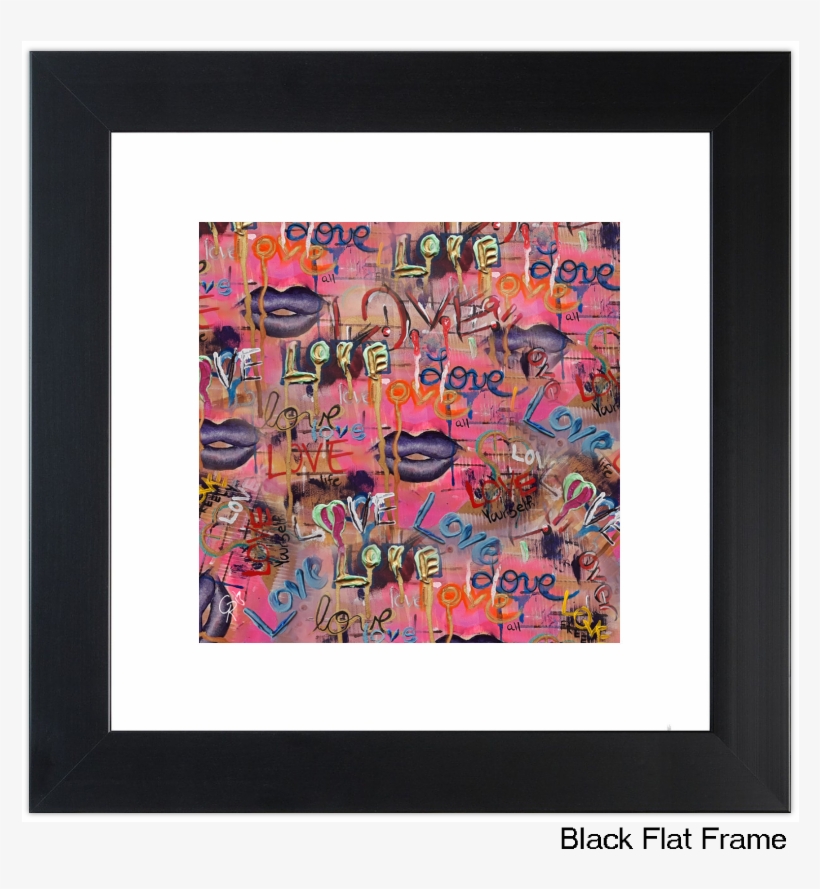 Love Black Flat Frame - Picture Frame, transparent png download