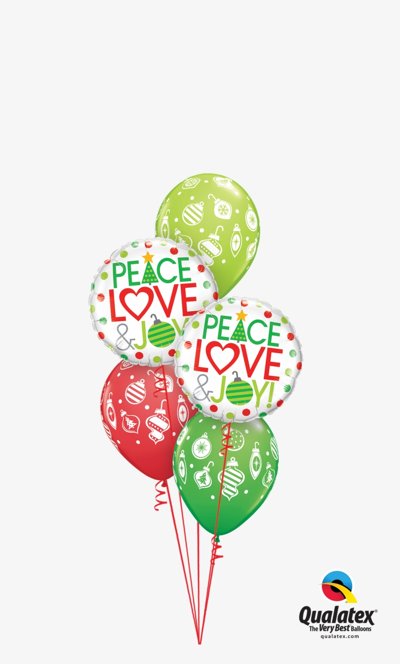 Peace, Love, & Christmas Joy Bouquet - Balloon, transparent png download