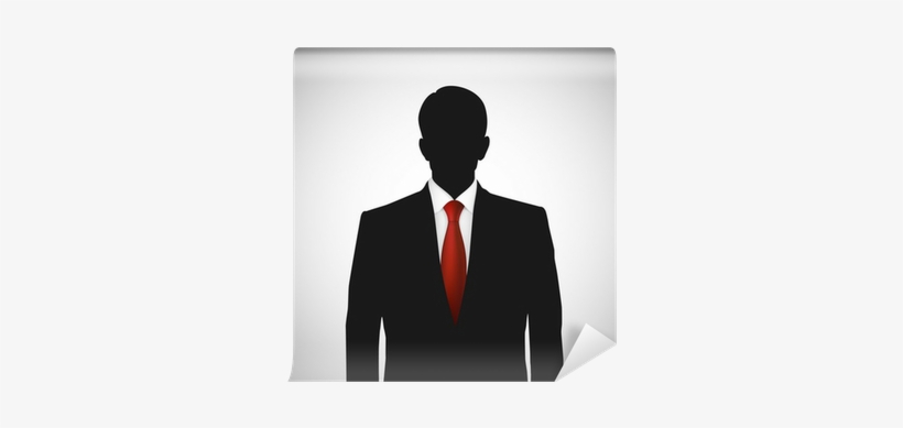 Unknown Person Silhouette Whith Red Tie Wall Mural - Black Suit Red Tie Vector, transparent png download