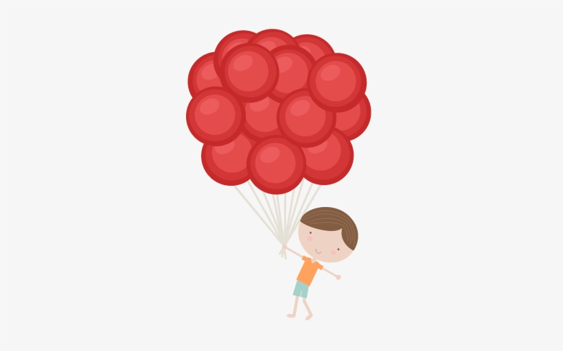 Boy Holding Balloons Svg Cutting Files For Scrapbooking - Boy Holding Balloons, transparent png download