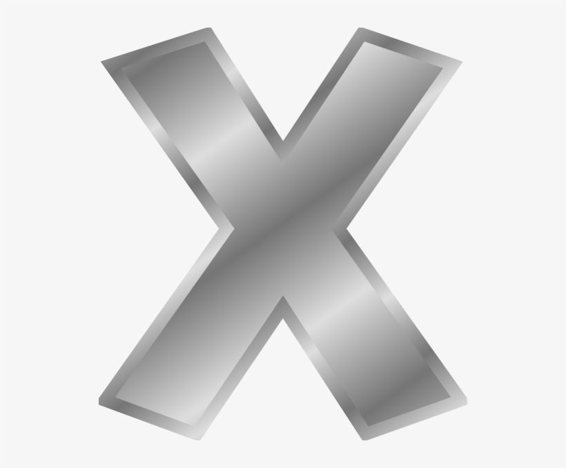 Small - Silver Letter X, transparent png download
