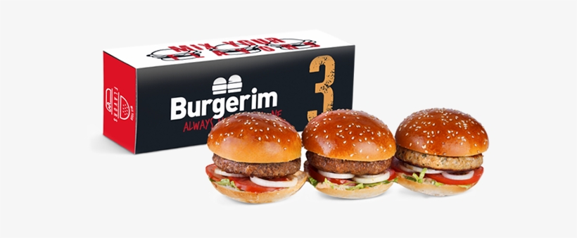 3 Gourmet Burgers 3burgers - Burgerim Trio, transparent png download