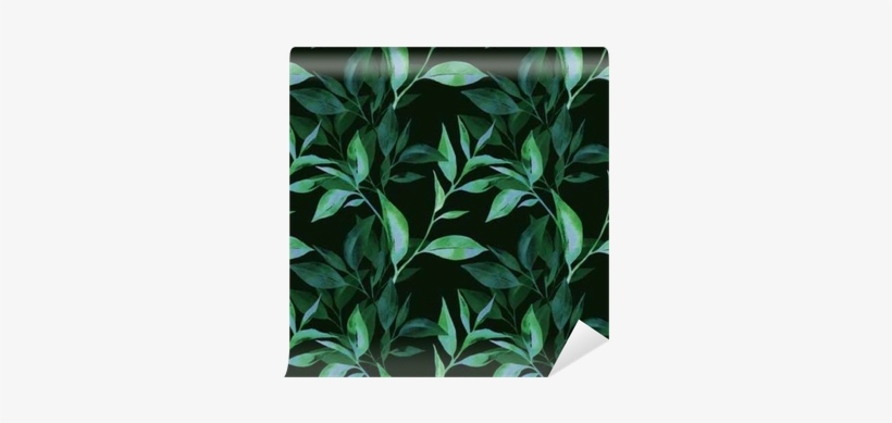 Floral Seamless Pattern With Tea Leaves - Pattern Watercolor Leaf Tea, transparent png download