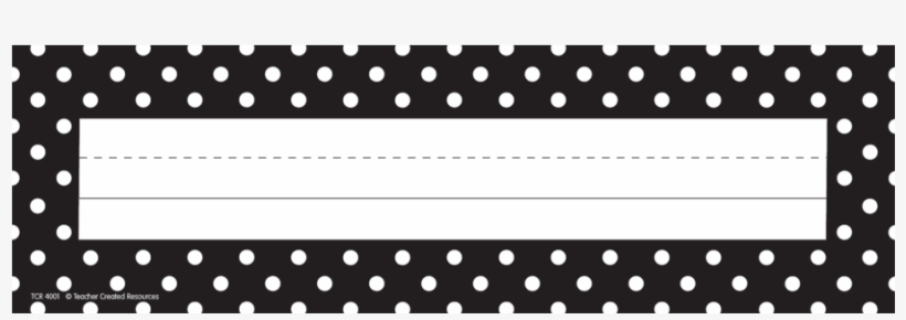 Tcr4001 Black Polka Dots Flat Name Plates Image - Black Polka Dots Name Plates, transparent png download