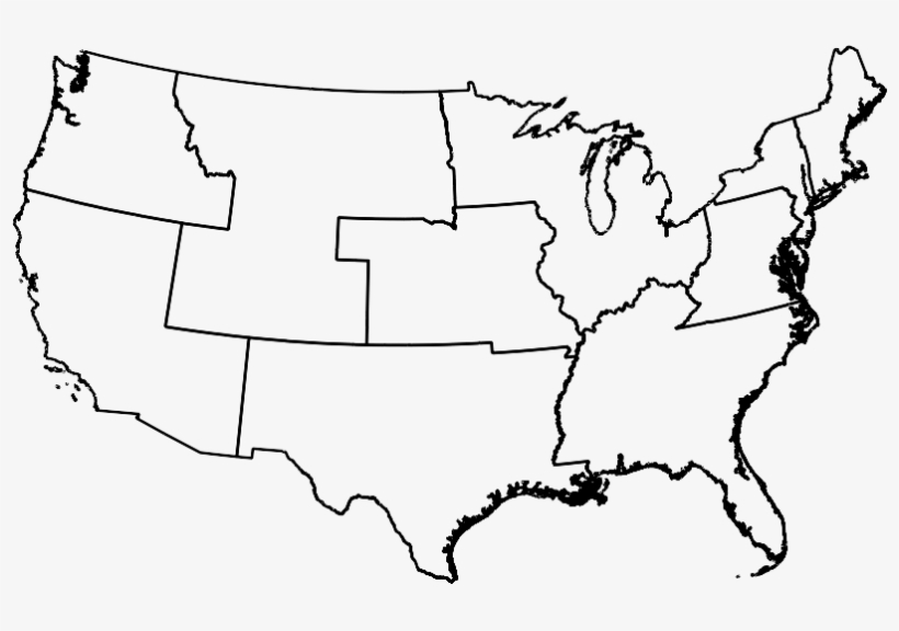 Us Map Without Boundaries, transparent png download