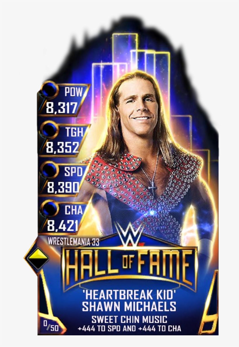 Shawnmichaels S3 14 Wrestlemania33 Halloffame - Wwe Supercard Hall Of Fame Cards, transparent png download