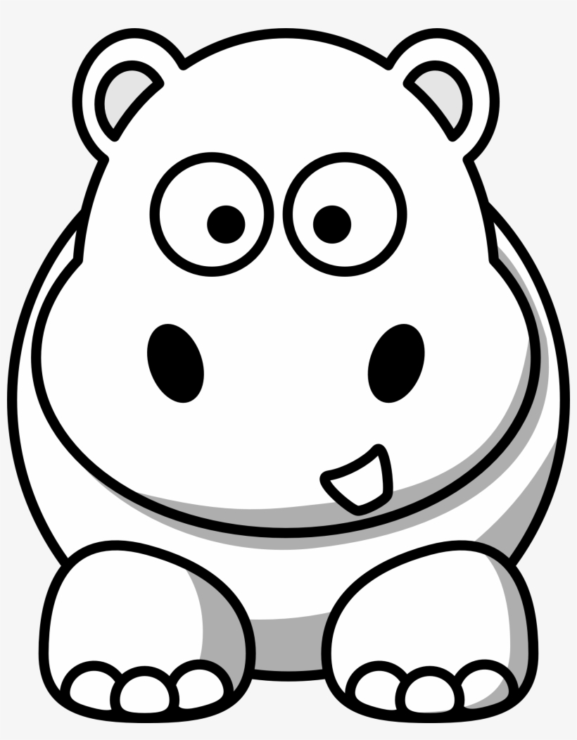 Hippo Clipart Scared - Animals Black And White Clipart, transparent png download