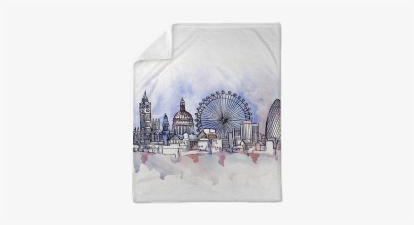 The Panoramic View Of London Watercolor Of European - London, transparent png download