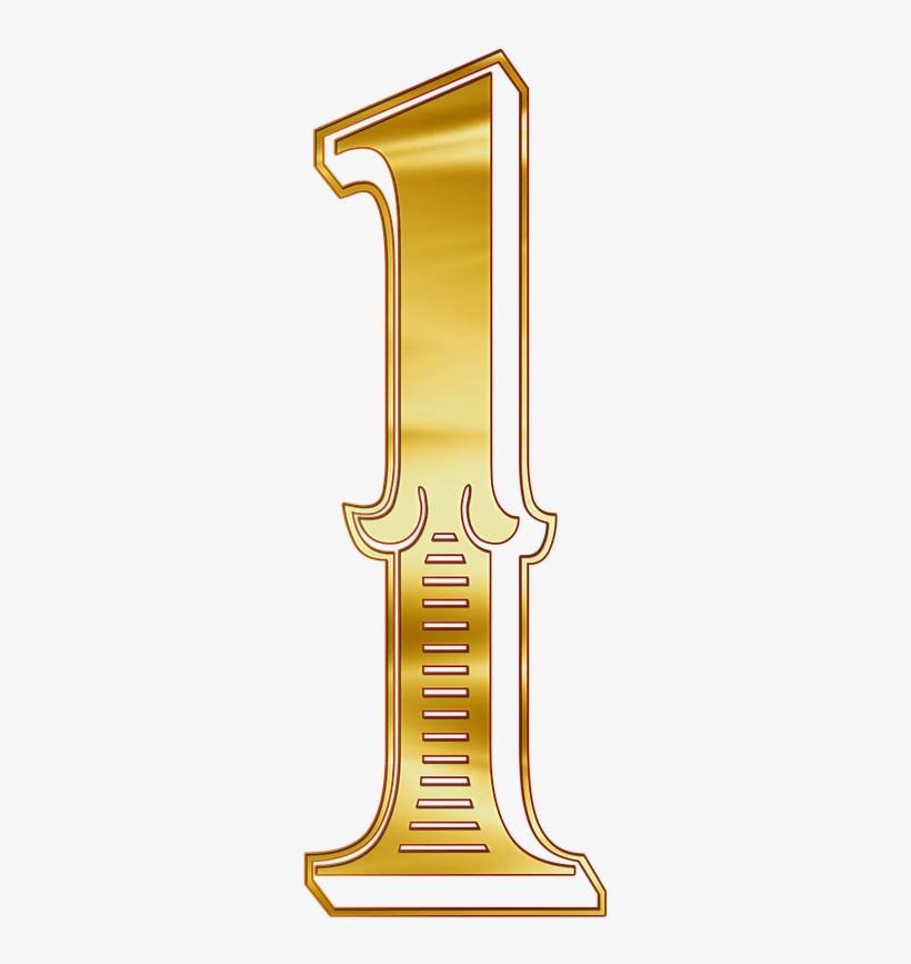 Número Dorado 1 Clipart - Numero 1 Png Dorado, transparent png download