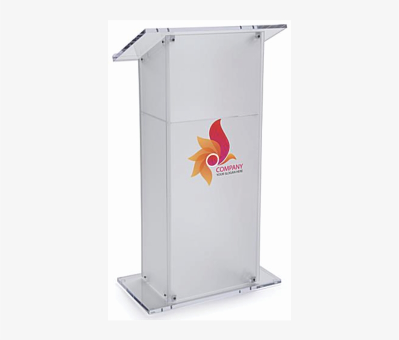 Podium - Displays2go Acrylic Podium For Floor With Open Back, transparent png download