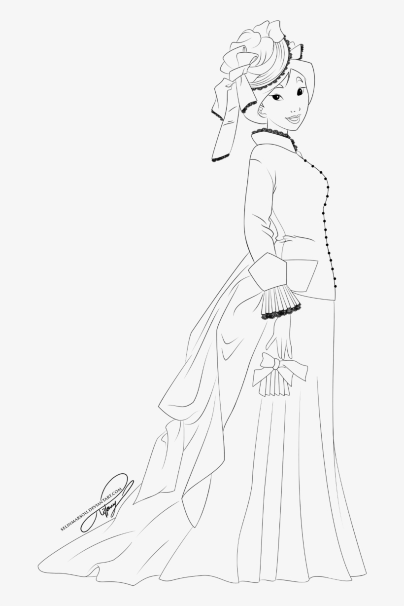 Lineart - Disney Princess, transparent png download