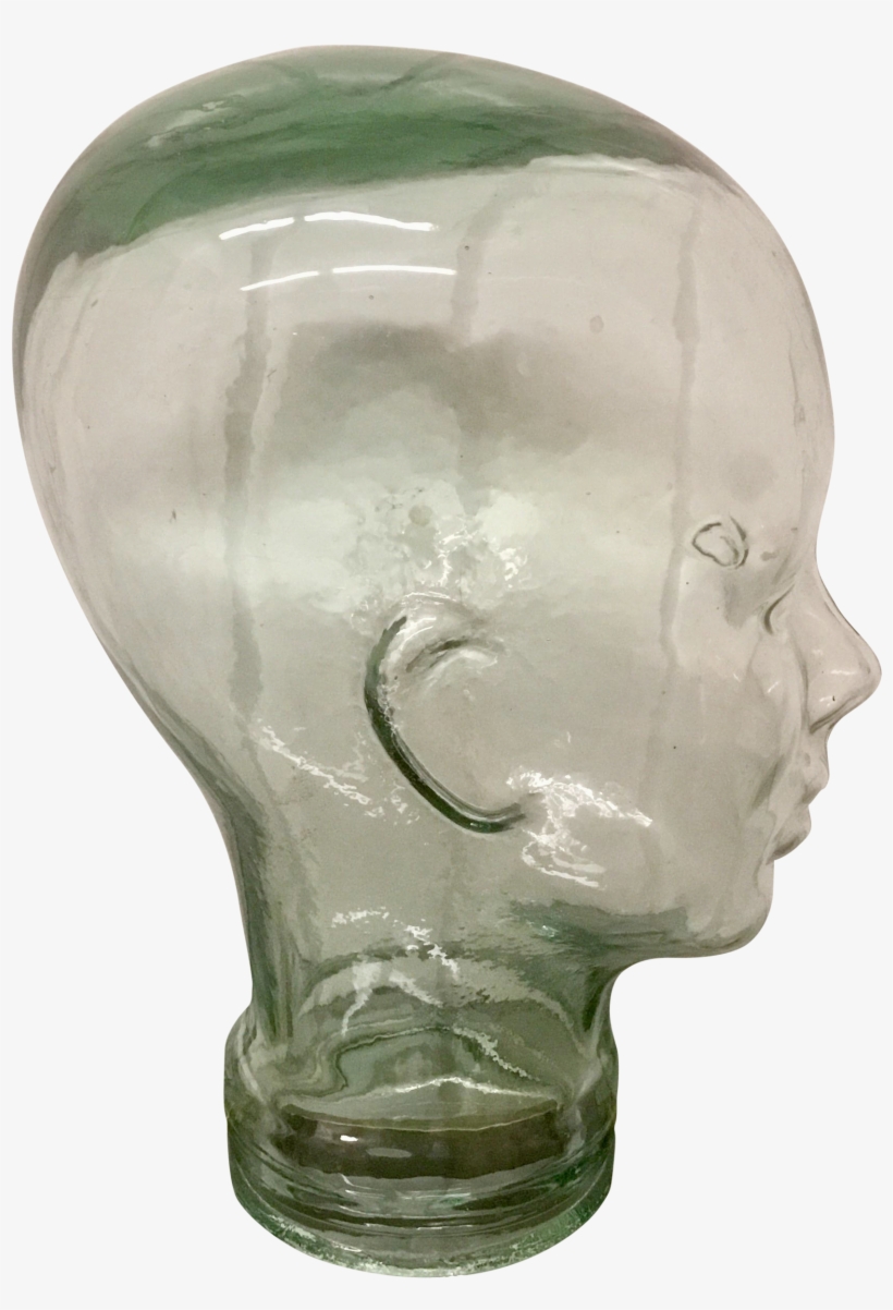 Mid Century Coke Bottle Green Glass Mannequin Head - Glass, transparent png download