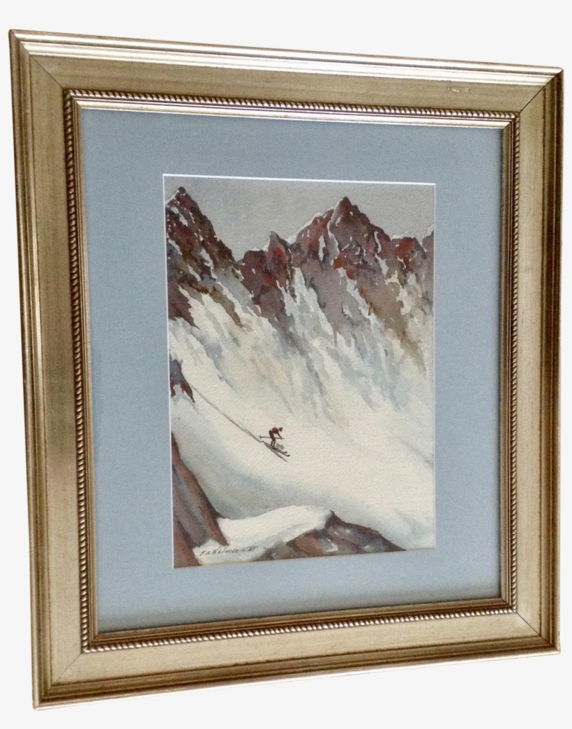 Whiteside, Downhill Extreme Skiing On Steep Colorado - Watercolor Painting, transparent png download