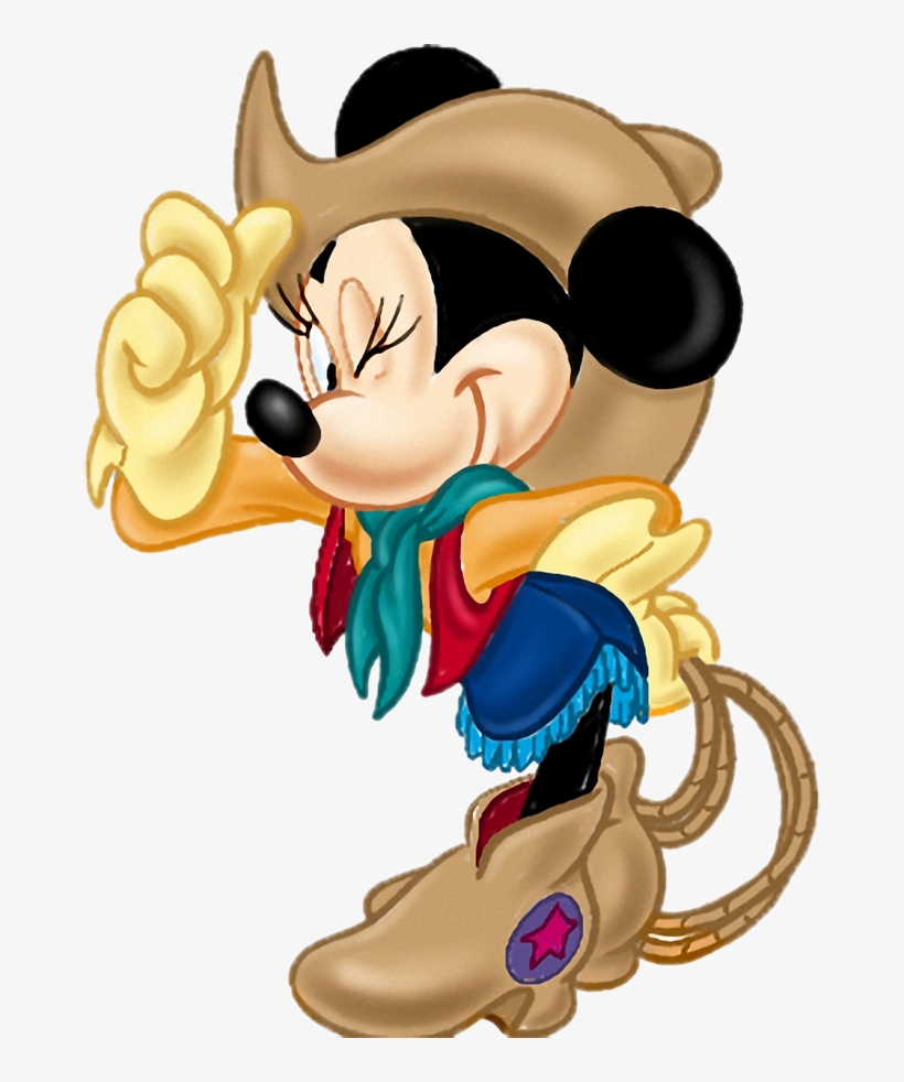 Mickey And Friends - Clipart Minnie Mouse Cowgirl, transparent png download