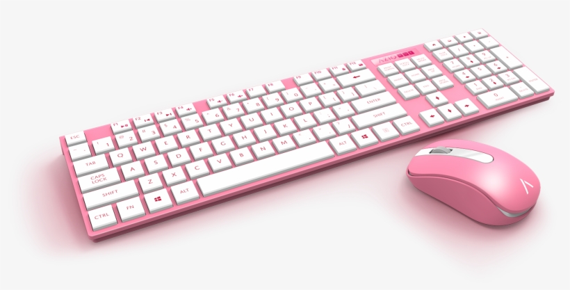 Colored Wireless Keyboard And Mouse Hue Wireless Keyboard - Azio Hue 2 Pink Wireless Keyboard & Mouse Combo, transparent png download