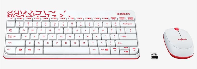 Logitech Wireless Keyboard And Mouse Red Mk240, transparent png download