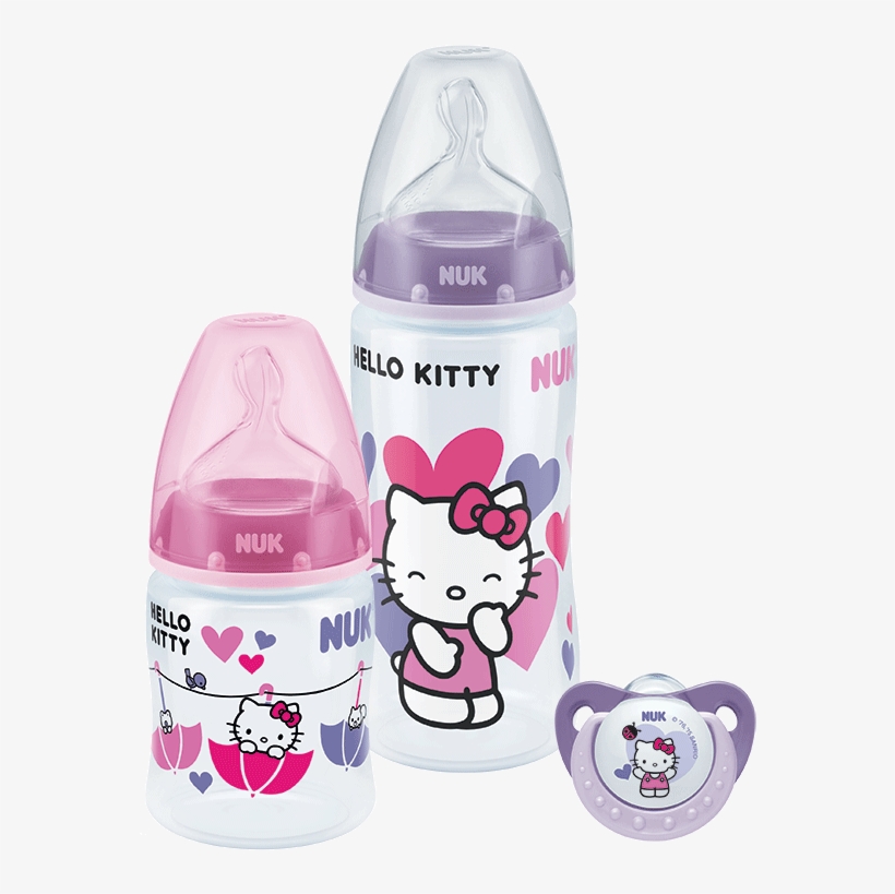 Nuk Hello Kitty Premium Choice Trio Gift Pack With - Nuk Hello Kitty Bottle, transparent png download