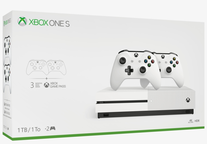 Details About Xbox One S 1tb Bundle With 2 Controllers - Xbox One S, transparent png download