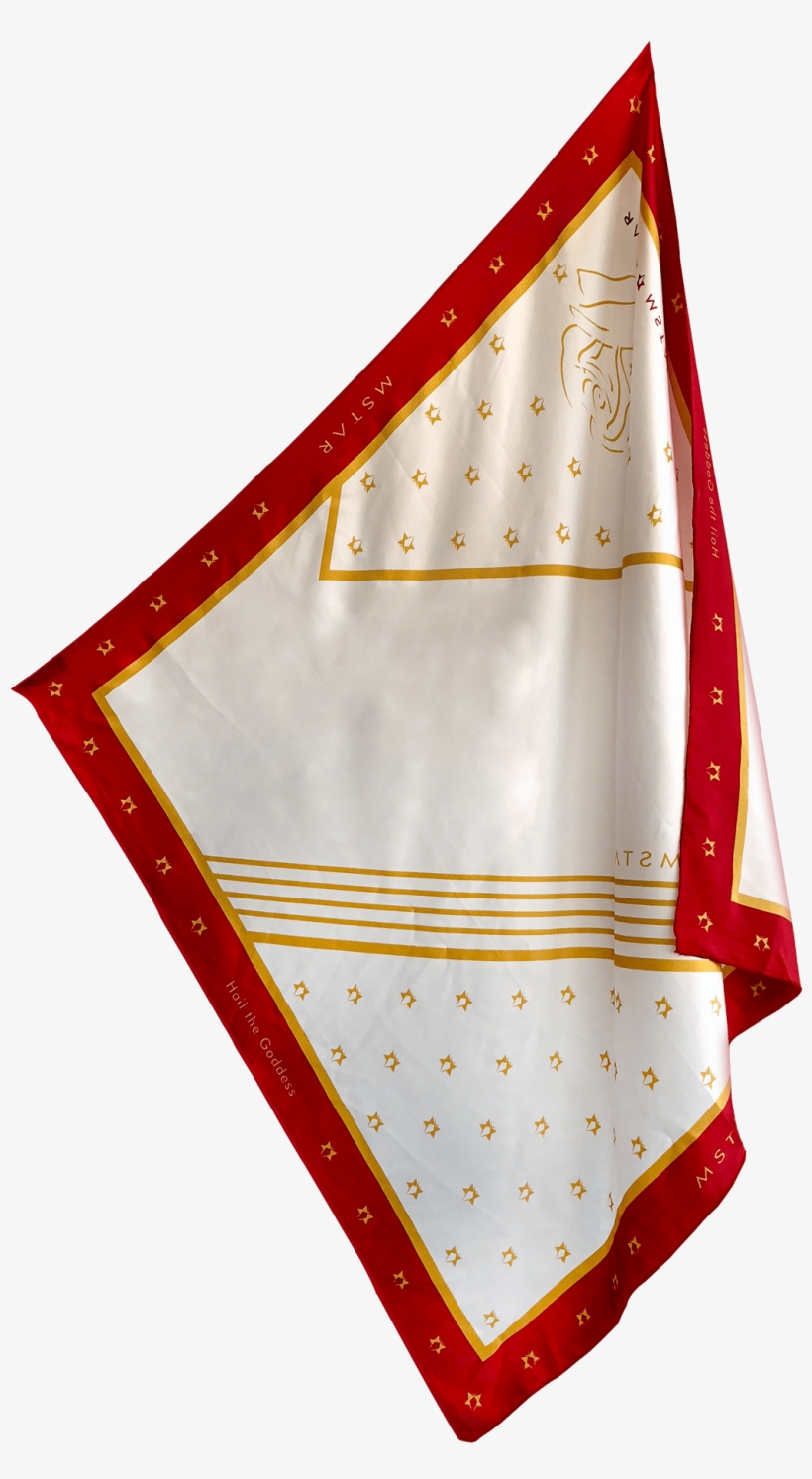 Hail The Goddess Red And Gold Woman Silk Scarf - Flag, transparent png download