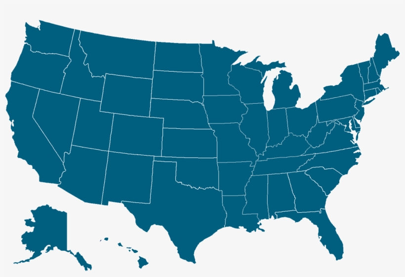 Number Of Acupuncturists By State - Us Canada And Mexico Map, transparent png download