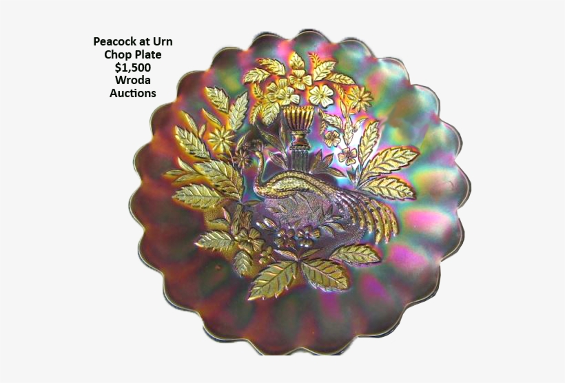 Peacock And Urn • Northwood Chop Plates - Fractal Art, transparent png download