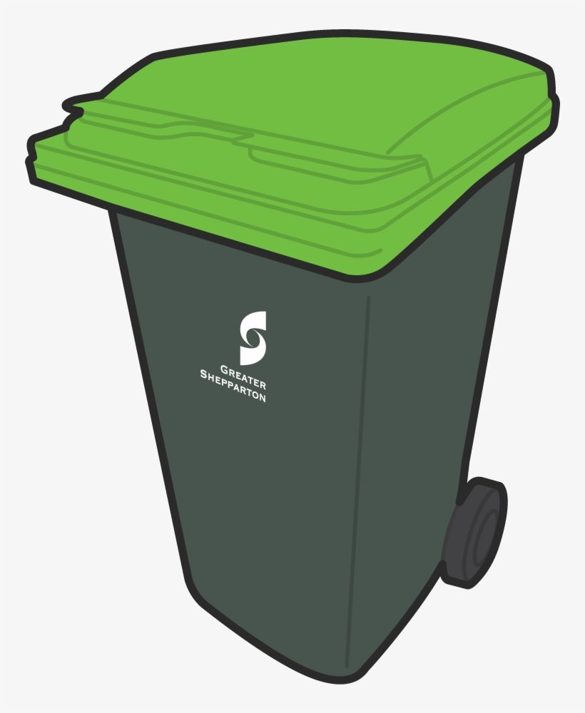 Greater Shepparton City Council - Green Lid Recycling Bin, transparent png download