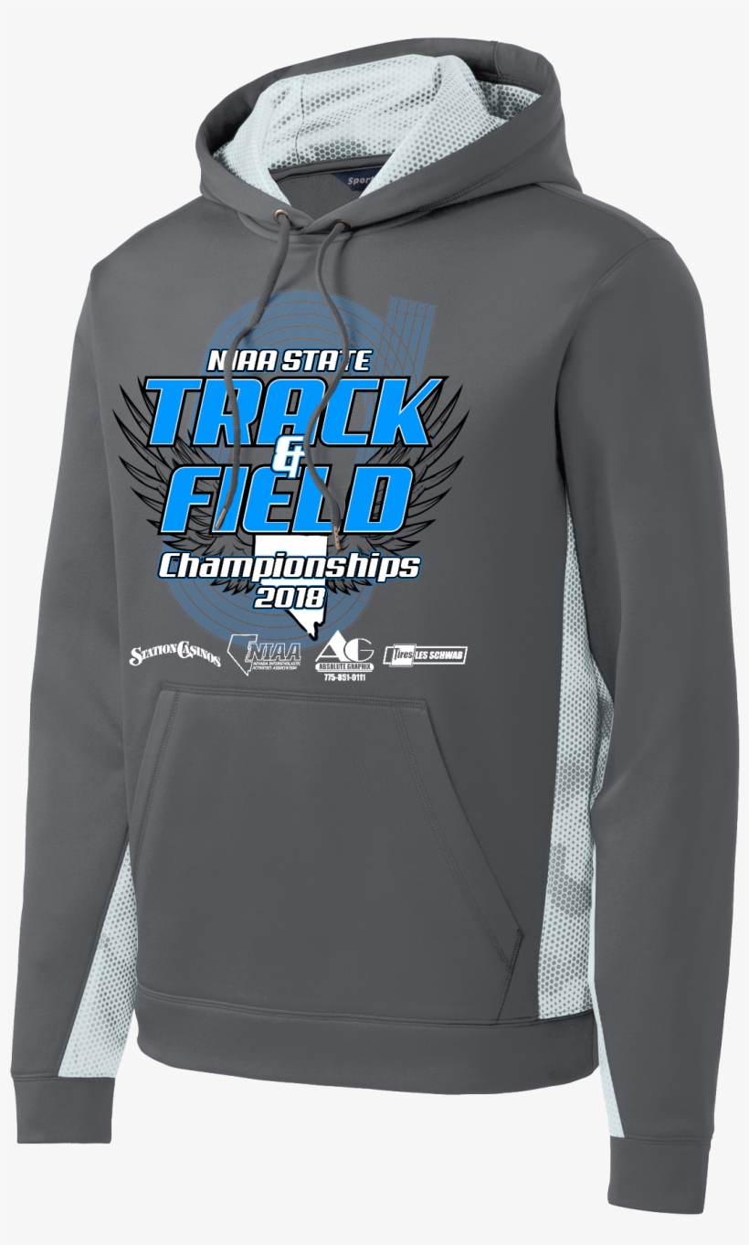 St239 Dark Smoke Grey/white Niaa State Track And Field - Sweatshirt, transparent png download