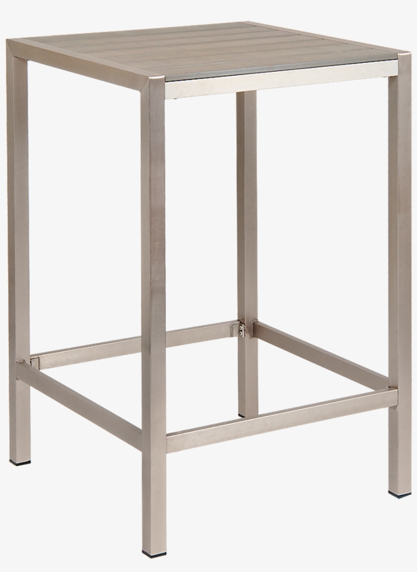 5'' Imitation Teak Slats Aluminum Bar Table In Grey - Tabouret Kaya, transparent png download
