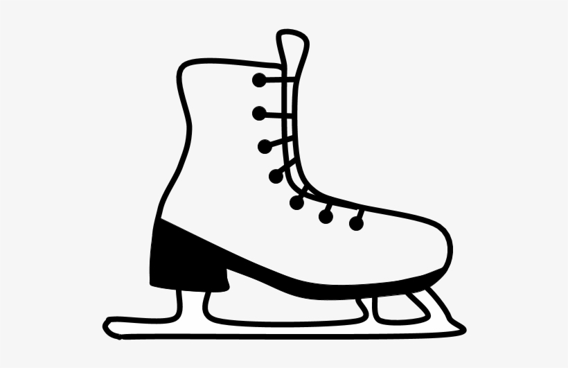 black and white ice skates