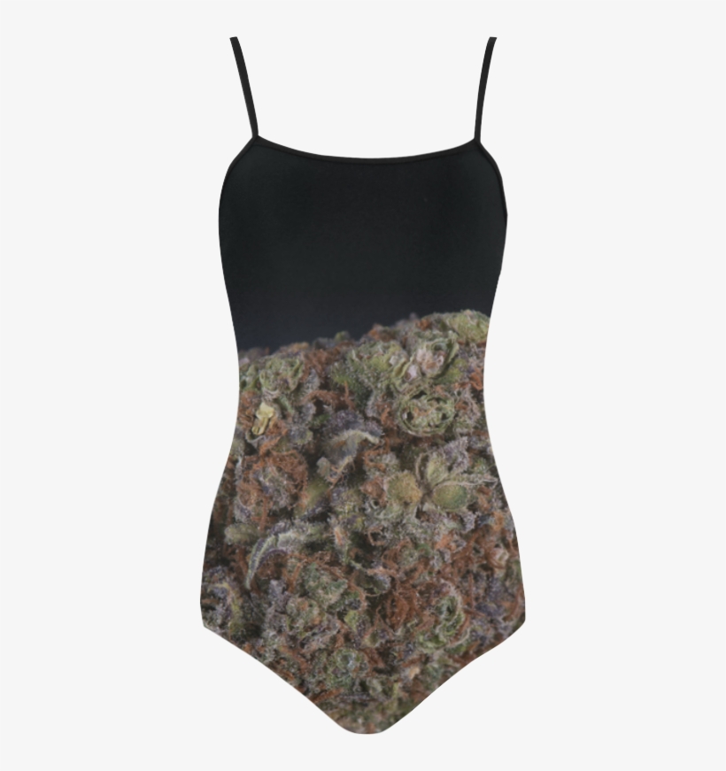 Medicinal Medical Marijuana On Black Strap Swimsuit - Maillot, transparent png download