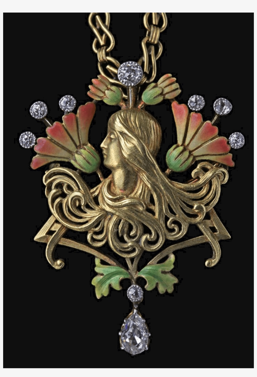Art Nouveau Brooch - Locket, transparent png download