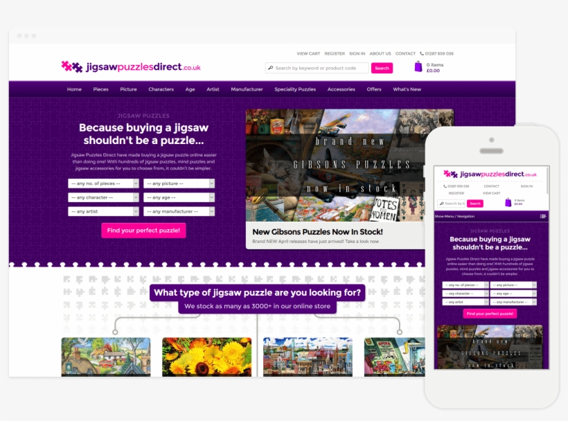 E-commerce Website For Jigsaw Puzzle Retailer - Web Page, transparent png download