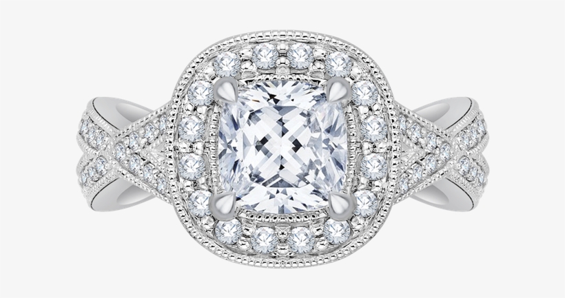 Carizza 18k White Gold Carizza Semi Mount Engagement - David Yurman Rings Wedding, transparent png download