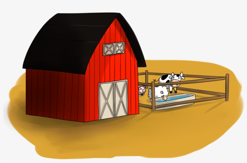 Clipart Info Farm N - Cow Shed Clipart, transparent png download