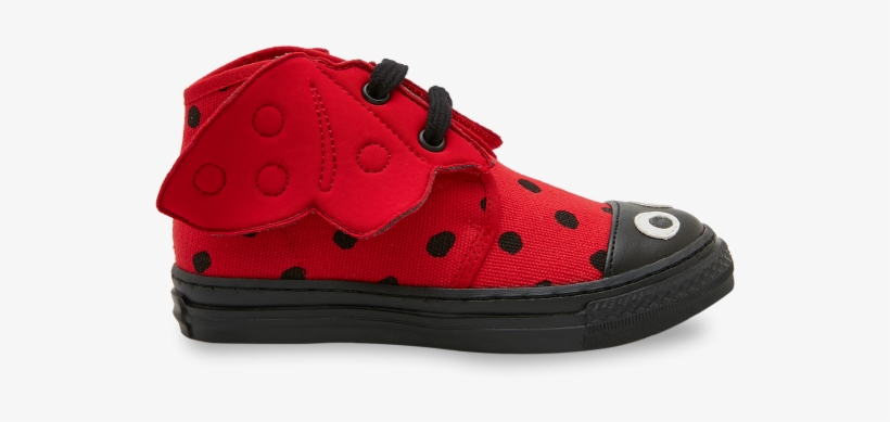 Red Alonzo Ladybug Sneakers - Suede, transparent png download