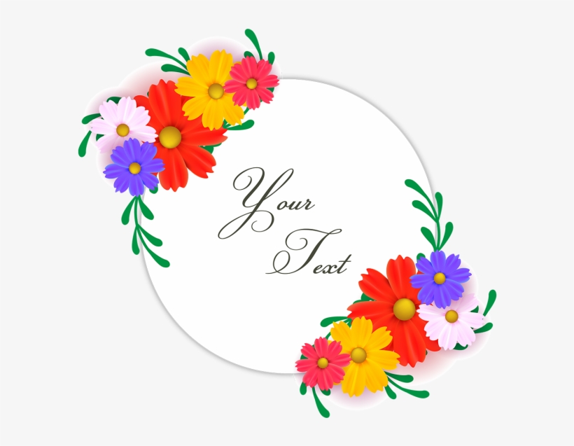 Floral Wreath With Colorful - Greeting Card, transparent png download