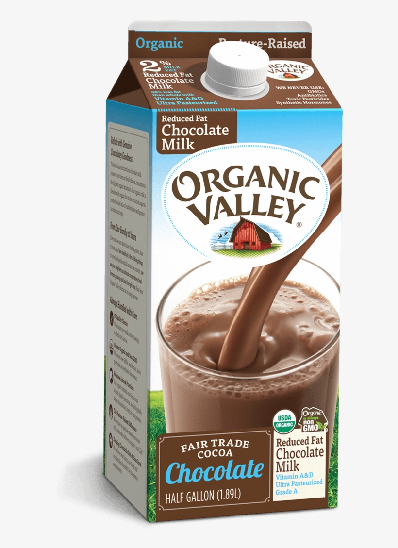 Reduced Fat 2% Chocolate Milk, Half Gallon - Organic Valley Chocolate Milk, transparent png download