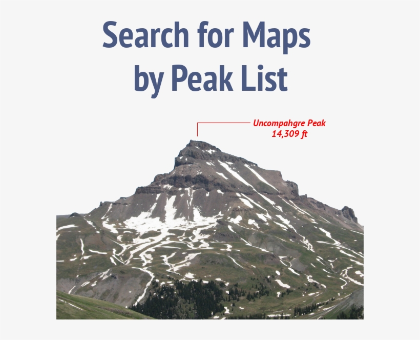 Search 14ers Maps By Peak List - Uncompahgre Peak, transparent png download