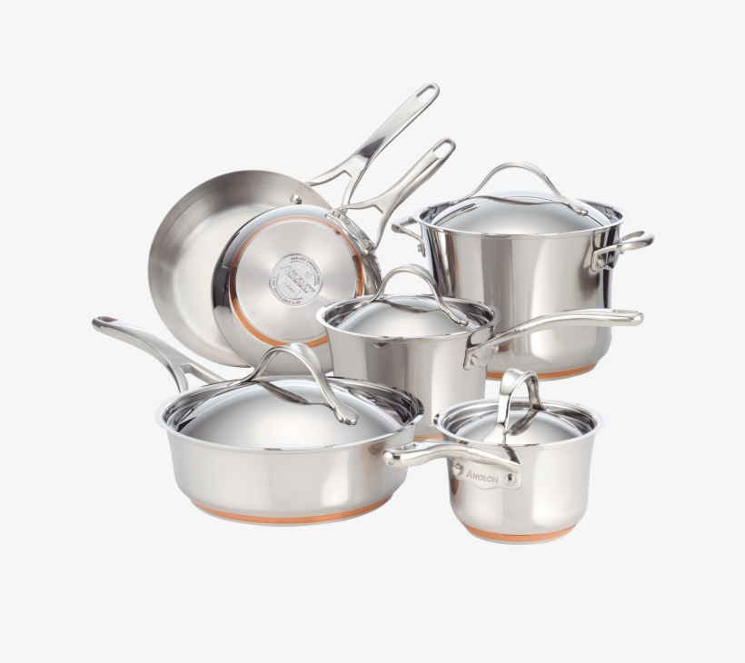 Anolon Nouvelle Copper 10 Piece Cookware Set - Anolon Nouvelle Copper, transparent png download