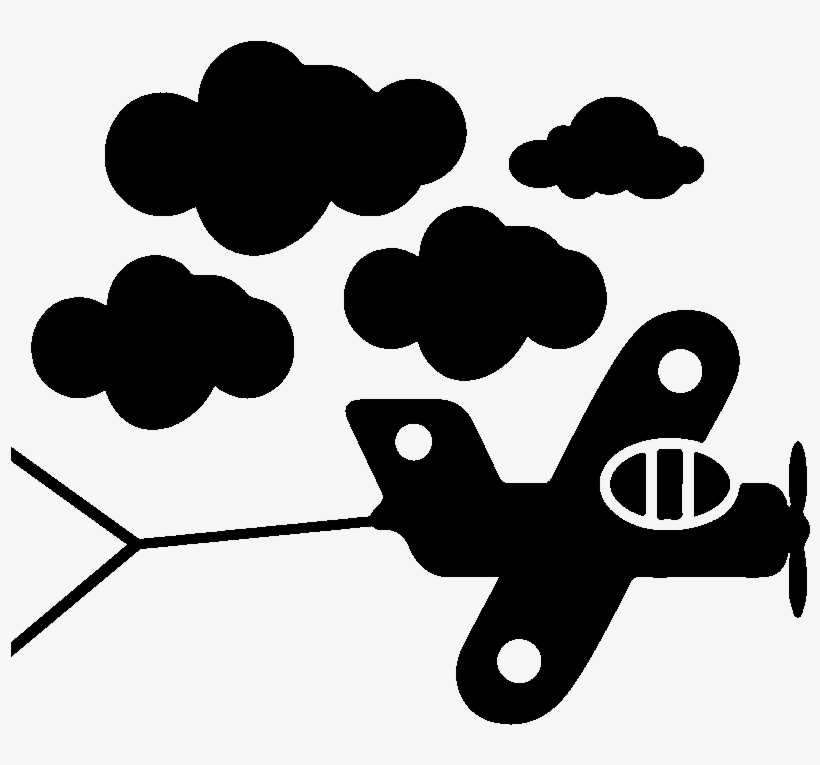 Sticker Avion Et Nuage Ambiance Sticker Kc 5088, transparent png download